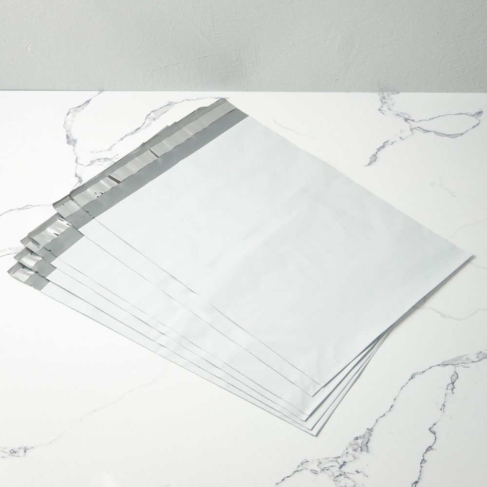 White 14lb 12 x 15 1/2 Poly Mailer with Peel & Seal