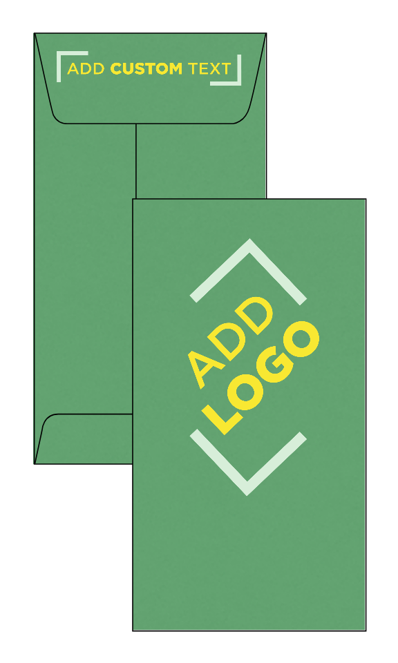 Holiday Green 32lb #7 Coin Envelopes (3 1/2 x 6 1/2) with Peel & Seal