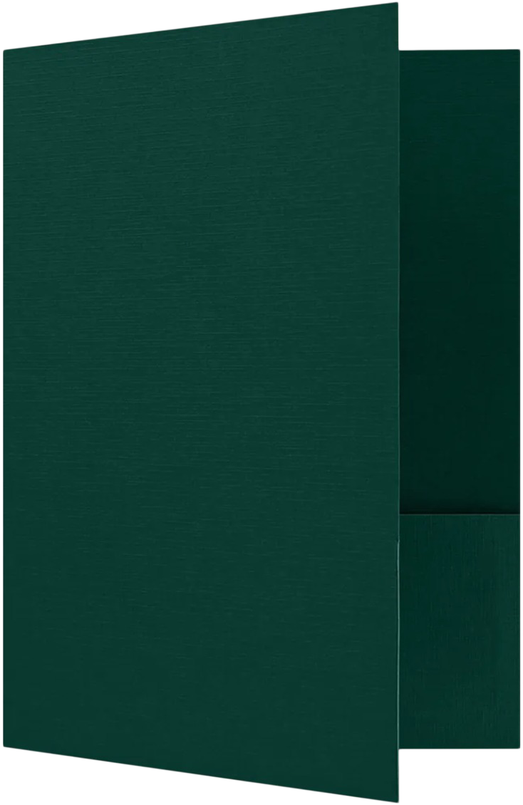 Dark Green Linen 9 x 12 Folders