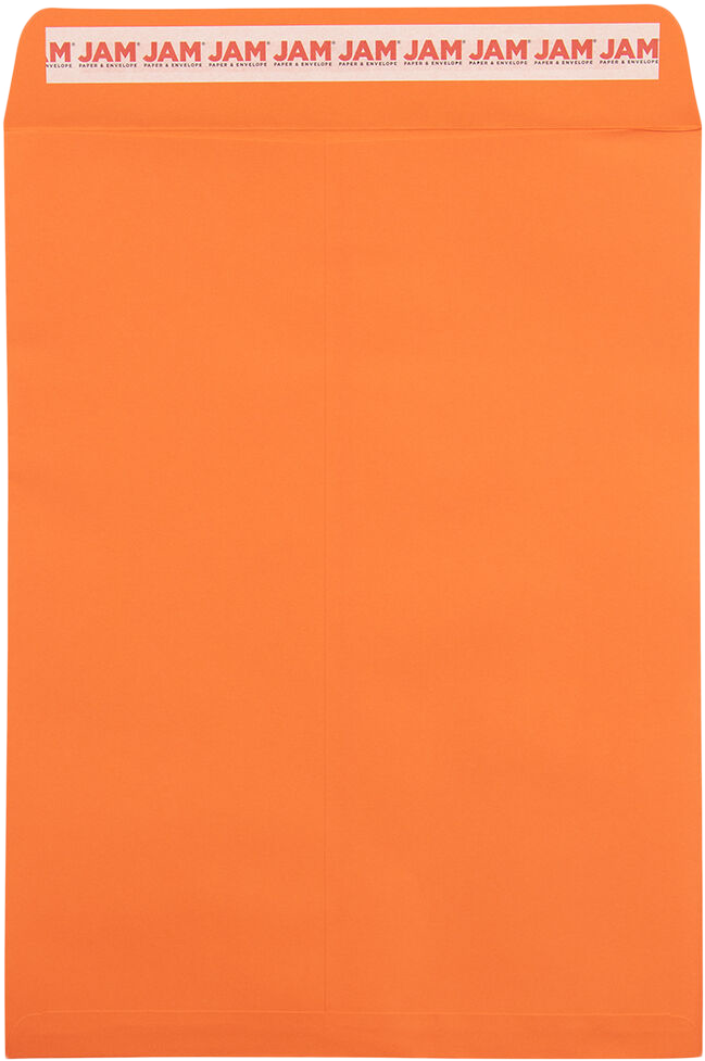 Mandarin Orange 32lb 9 x 12 Open End Envelopes with Peel & Seal