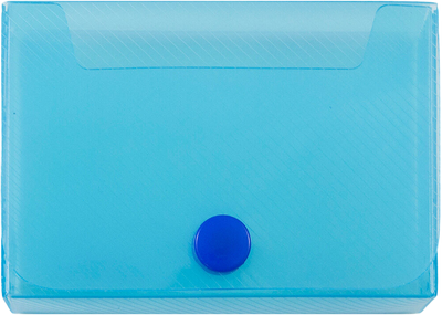 Light Blue Plastic Business Card Case with Snap Closure - 20 Card Capacity