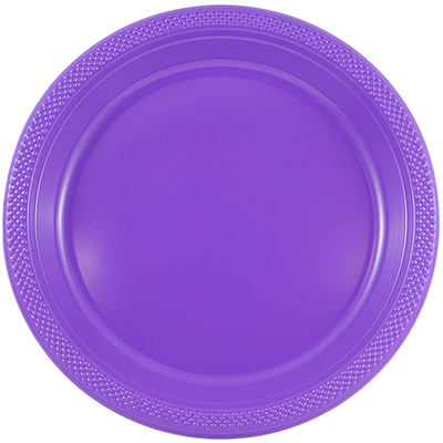 Purple Medium Plastic Plates (9 Inch) - 20 Pack
