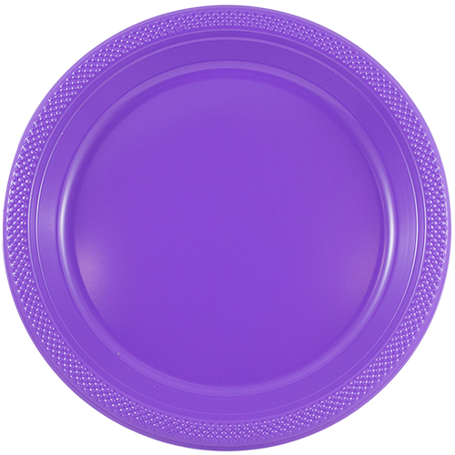 Purple Medium Plastic Plates (9 Inch) - 20 Pack