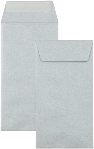 Silver Metallic 32lb #7 Coin Envelopes (3 1/2 x 6 1/2) with Peel & Seal