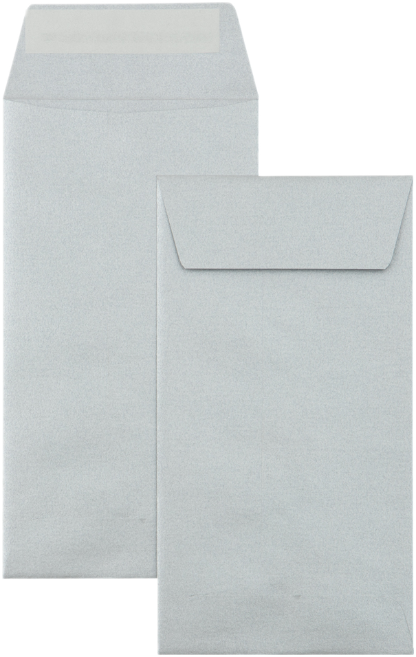 Silver Metallic 32lb #7 Coin Envelopes (3 1/2 x 6 1/2) with Peel & Seal