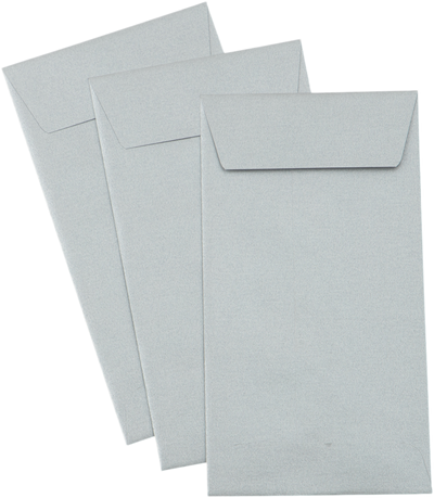 Silver Metallic 32lb #7 Coin Envelopes (3 1/2 x 6 1/2) with Peel & Seal