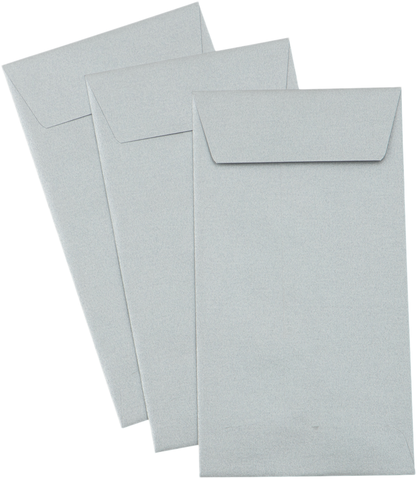 Silver Metallic 32lb #7 Coin Envelopes (3 1/2 x 6 1/2) with Peel & Seal