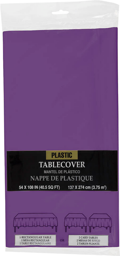 Purple 54 x 108 Plastic Tablecover