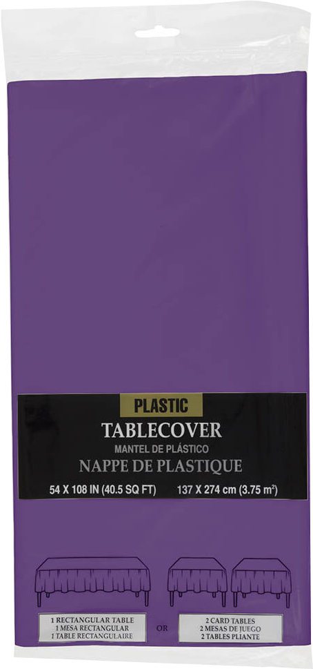Purple 54 x 108 Plastic Tablecover