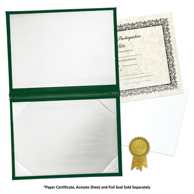 10 1/2 x 13 1/2 Landscape Padded Diploma Covers (Holds 10 x 13 Document) - Green