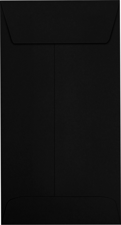 Smooth Midnight Black 32lb #7 Coin Envelopes (3 1/2 x 6 1/2) with Peel & Seal