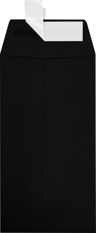 Smooth Midnight Black 32lb #7 Coin Envelopes (3 1/2 x 6 1/2) with Peel & Seal