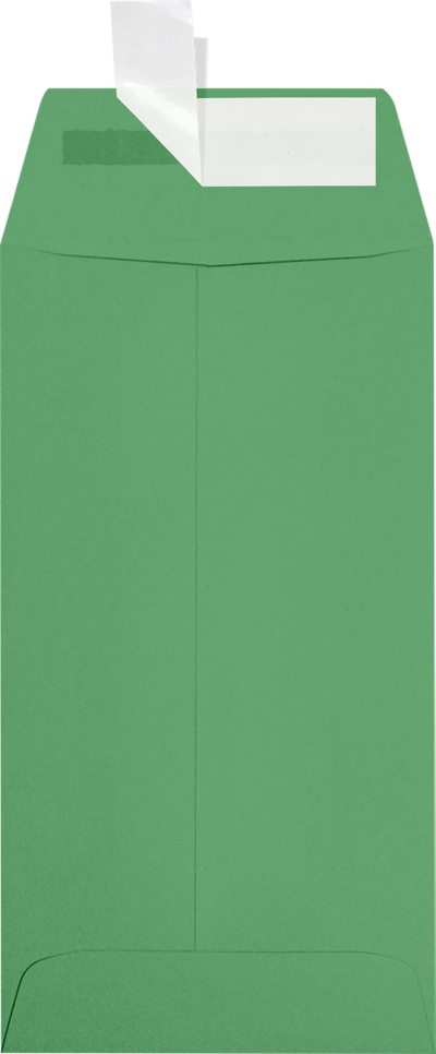 Holiday Green 32lb #7 Coin Envelopes (3 1/2 x 6 1/2) with Peel & Seal