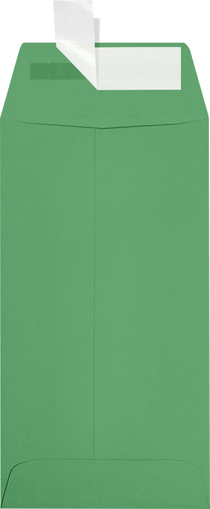 Holiday Green 32lb #7 Coin Envelopes (3 1/2 x 6 1/2) with Peel & Seal