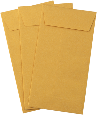 Gold Metallic 32lb #7 Coin Envelopes (3 1/2 x 6 1/2) with Peel & Seal