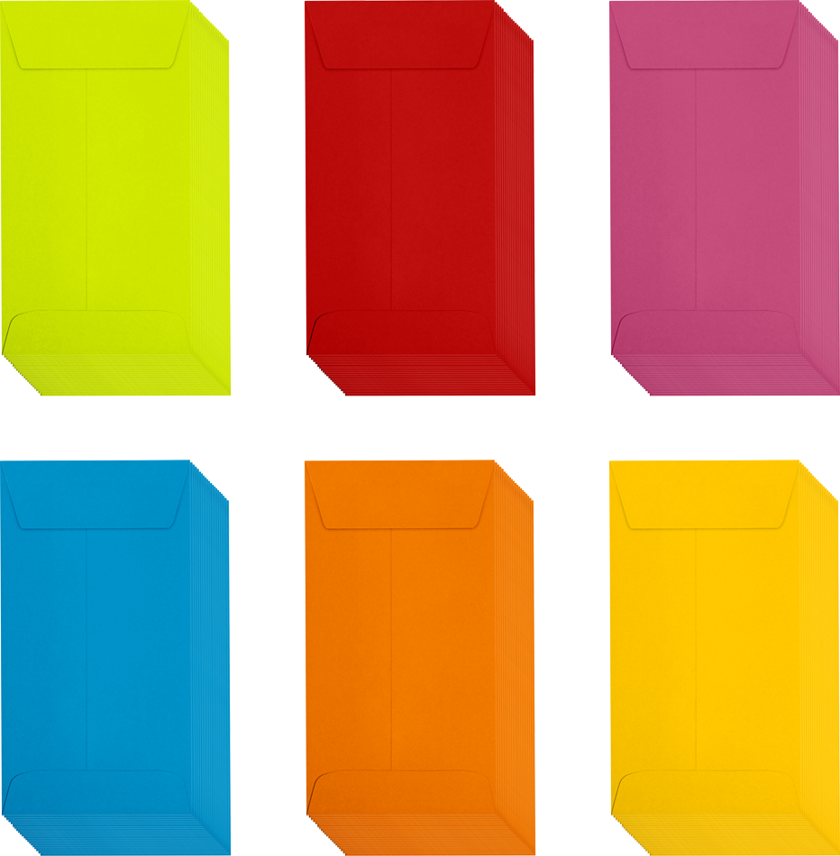 Assorted #7 Coin Envelope (3 1/2 x 6 1/2) - 150 Pack