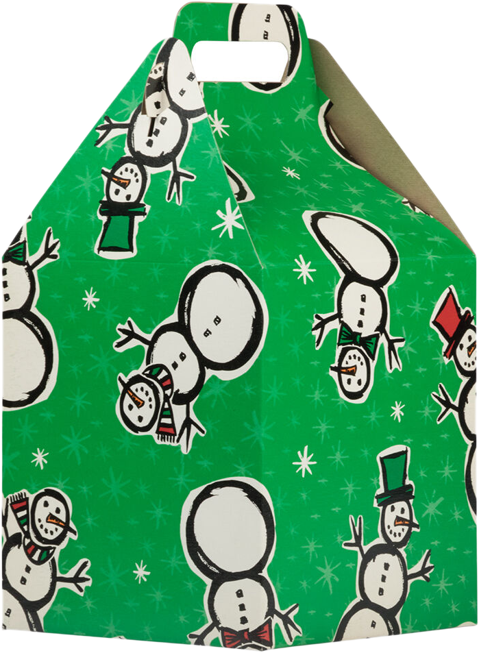 Green Snowman Large Gable Gift Boxes (8 x 7 1/4 x 8)