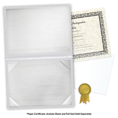 11 1/2 x 14 1/2 Landscape Padded Diploma Covers (Holds 11 x 14 Document) - White