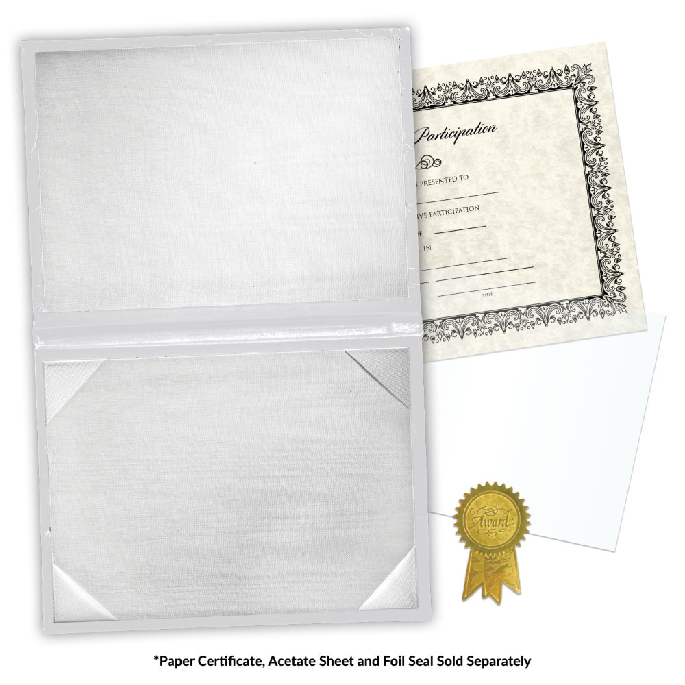 9 x 11 1/2 Landscape Padded Diploma Covers (Holds 8 1/2 x 11 Document) - White