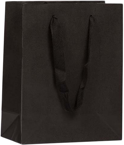 Black Kraft Recycled Medium Matte Heavy Duty Gift Bags (8 x 10 x 4)