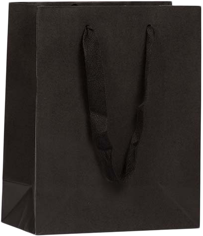 Black Kraft Recycled Medium Matte Heavy Duty Gift Bags (8 x 10 x 4)