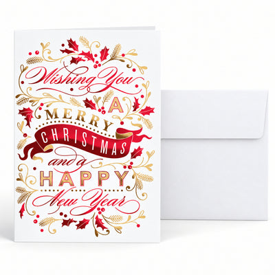 Christmas Banner 80lb 5 x 7 Foldover Card Set