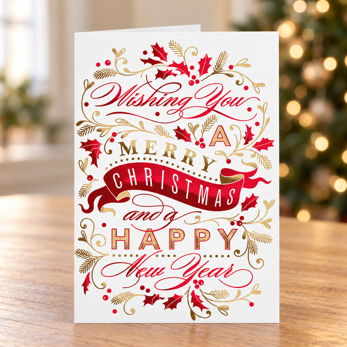 Christmas Banner 80lb 5 x 7 Foldover Card Set