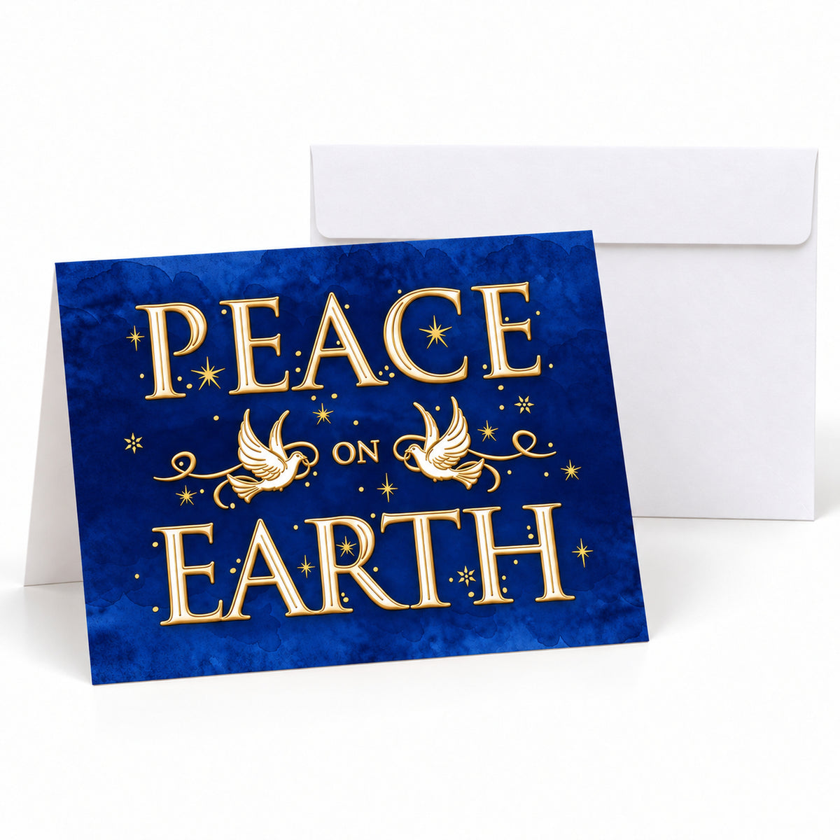 Peace on Earth Doves 80lb 7 x 5 Foldover Card Set