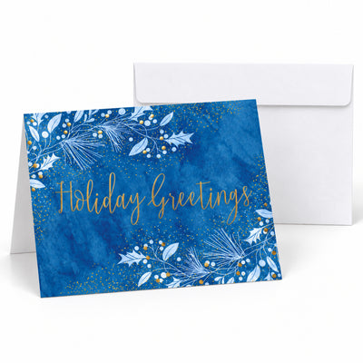 Winter Botanical Greetings 80lb 7 x 5 Foldover Card Set