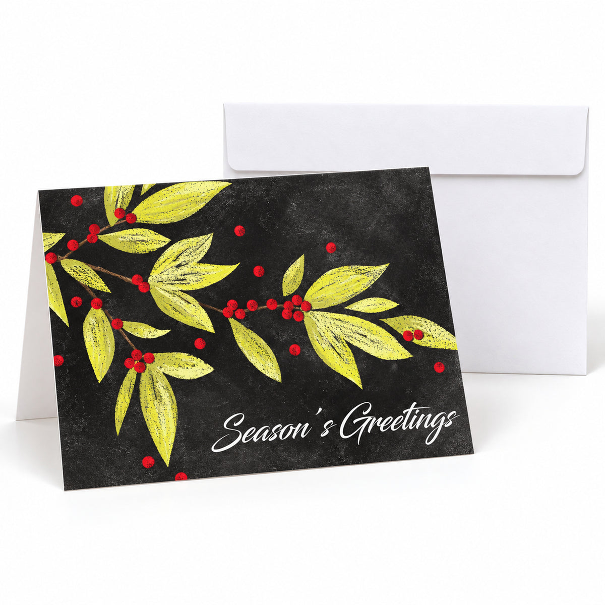 Holiday Greenery 80lb 7 x 5 Foldover Card Set