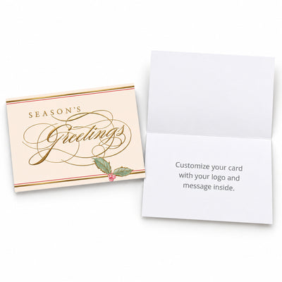 Season's Greetings Holly 80lb 7 x 5 Foldover Card Set