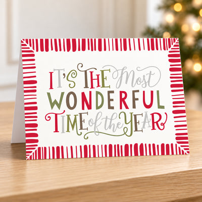 Most Wonderful Time 80lb 7 x 5 Foldover Card Set