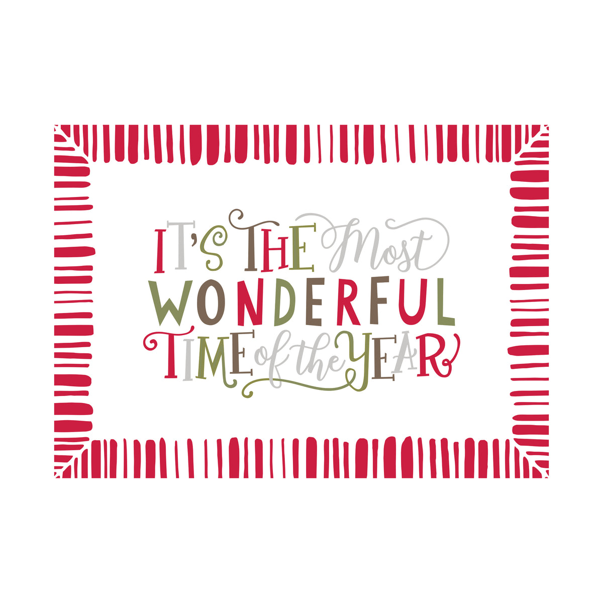 Most Wonderful Time 80lb 7 x 5 Foldover Card Set