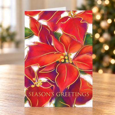 Vibrant Poinsettia 80lb 5 x 7 Foldover Card Set