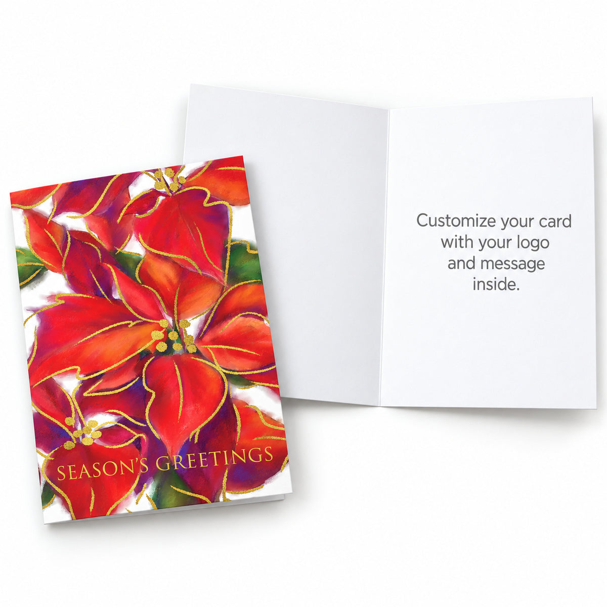 Vibrant Poinsettia 80lb 5 x 7 Foldover Card Set