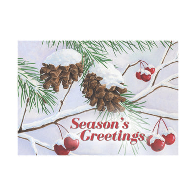 Glistening Pine Cones 80lb 7 x 5 Foldover Card Set