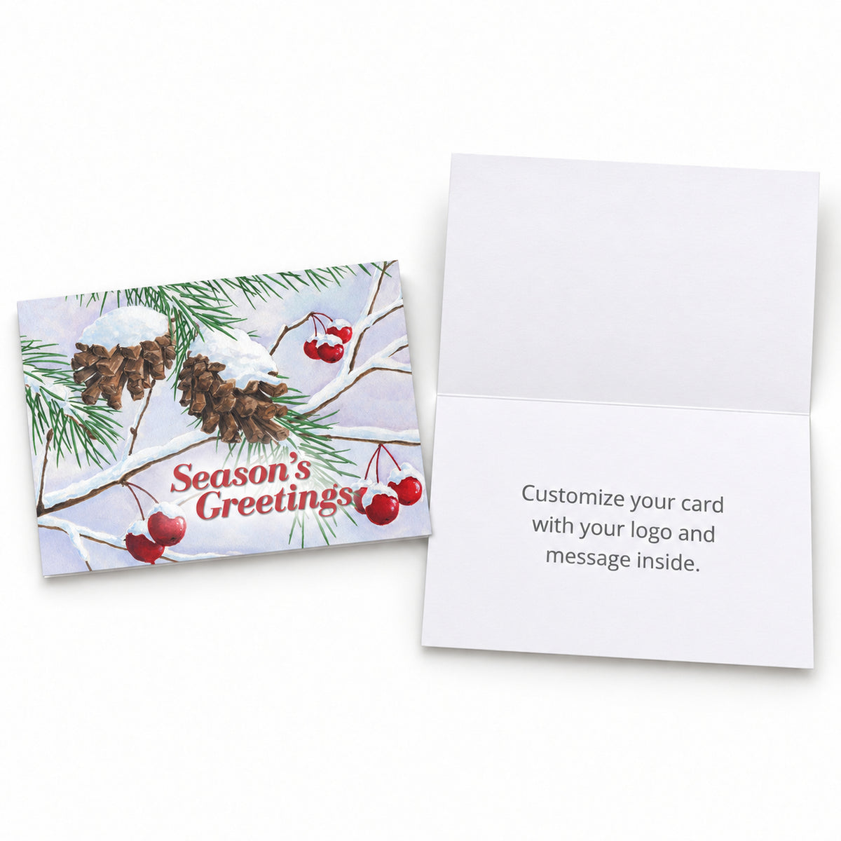 Glistening Pine Cones 80lb 7 x 5 Foldover Card Set
