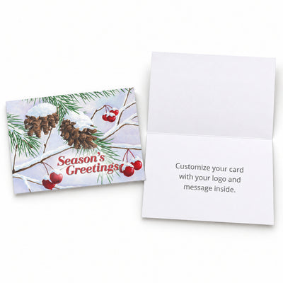 Glistening Pine Cones 80lb 7 x 5 Foldover Card Set