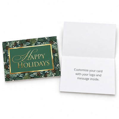 Nostalgic Holiday Greenery 80lb 7 x 5 Foldover Card Set