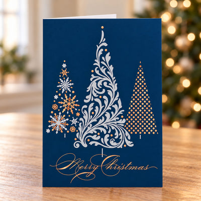 Metallic Treeline 80lb 5 x 7 Foldover Card Set