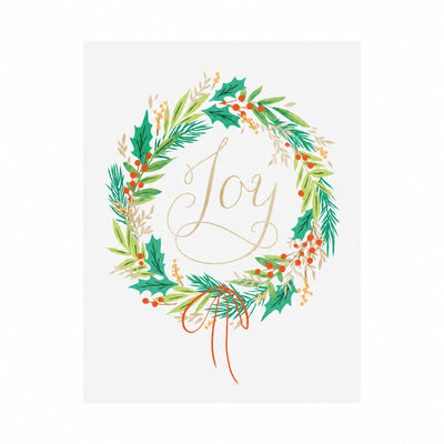 Wreath of Joy 80lb 5 x 7 Foldover Card Set