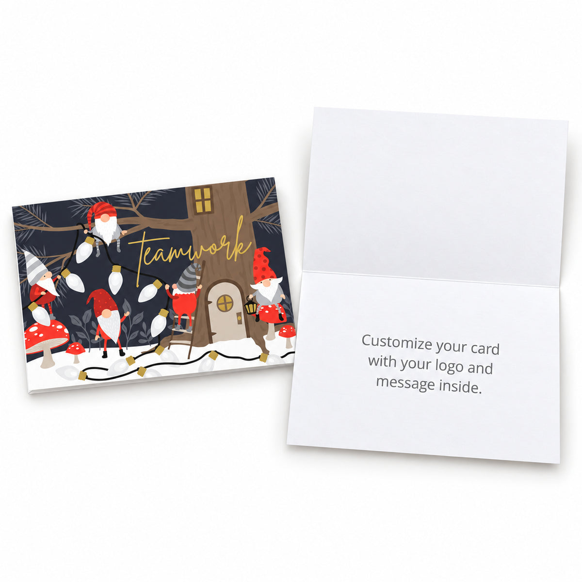 Christmas Gnomes 80lb 7 x 5 Foldover Card Set
