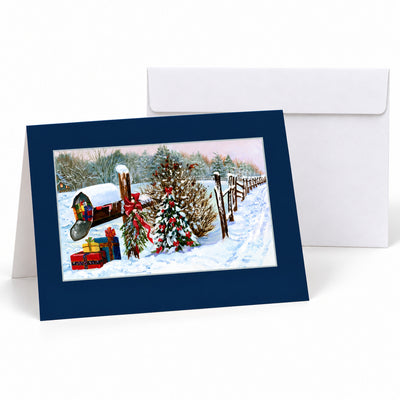 Winter Mailbox 80lb 7 x 5 Foldover Card Set
