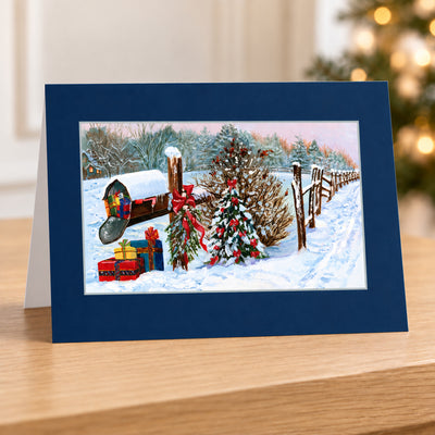 Winter Mailbox 80lb 7 x 5 Foldover Card Set
