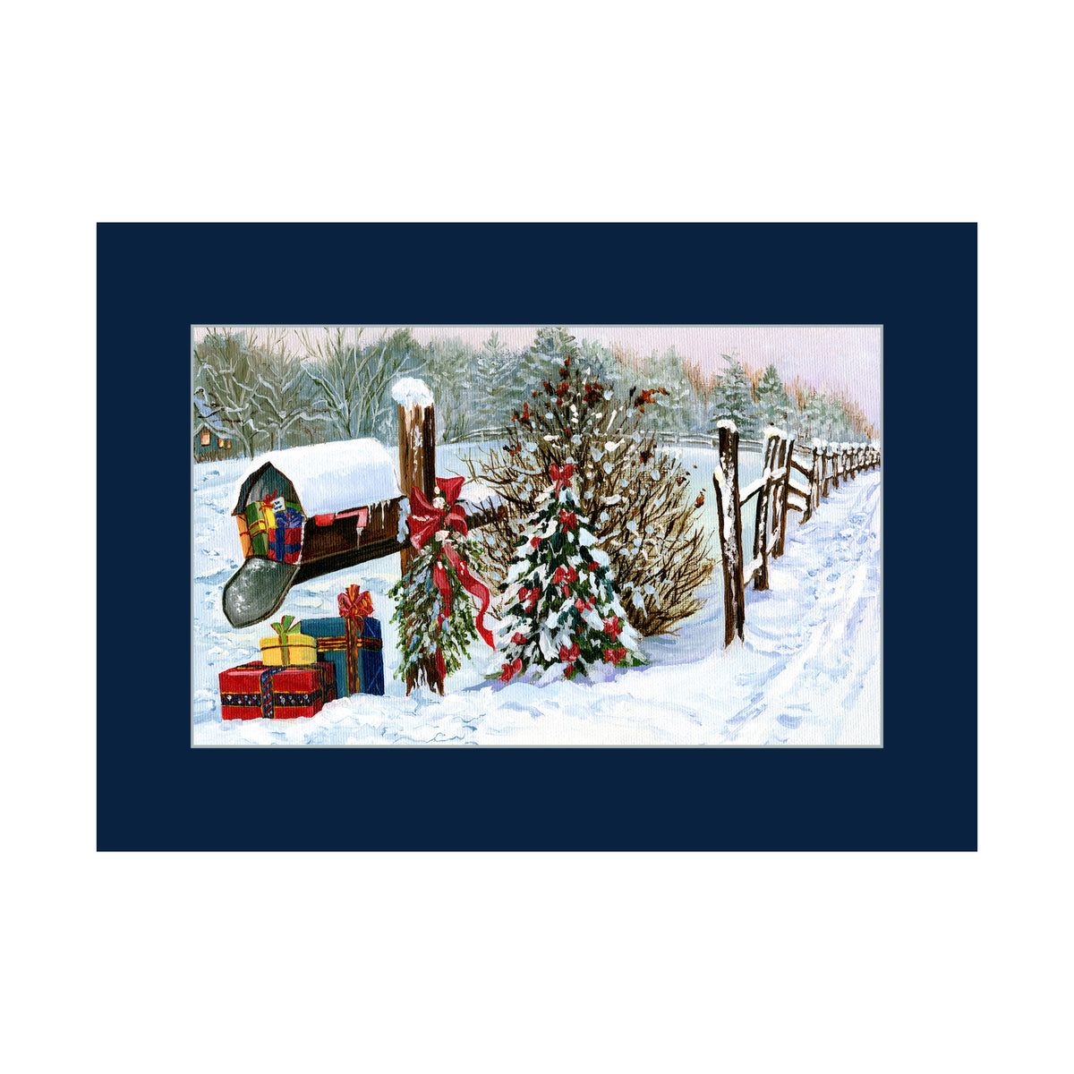 Winter Mailbox 80lb 7 x 5 Foldover Card Set