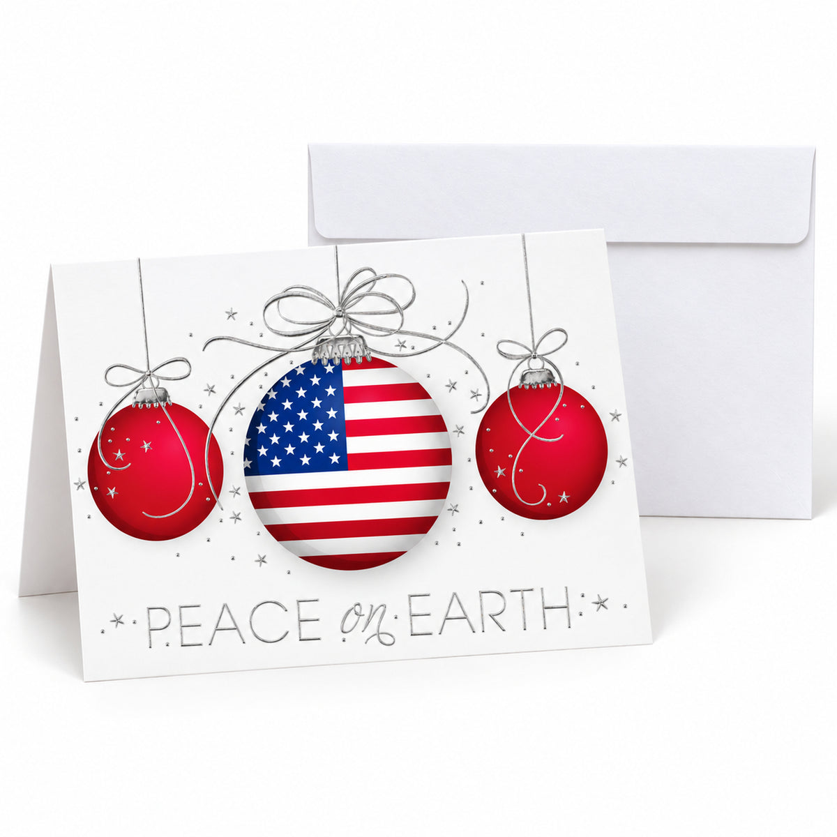 Patriotic Ornaments Trio 80lb 7 x 5 Foldover Card Set