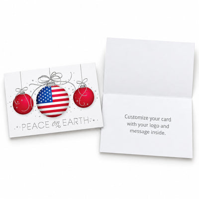 Patriotic Ornaments Trio 80lb 7 x 5 Foldover Card Set