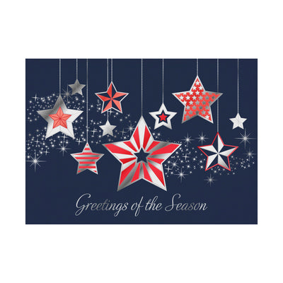 Patriotic Star Ornaments 80lb 7 x 5 Foldover Card Set