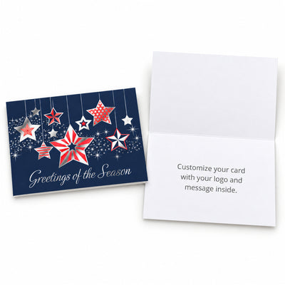 Patriotic Star Ornaments 80lb 7 x 5 Foldover Card Set