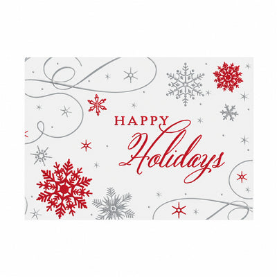 Snowflake Swirls 80lb 7 x 5 Foldover Card Set